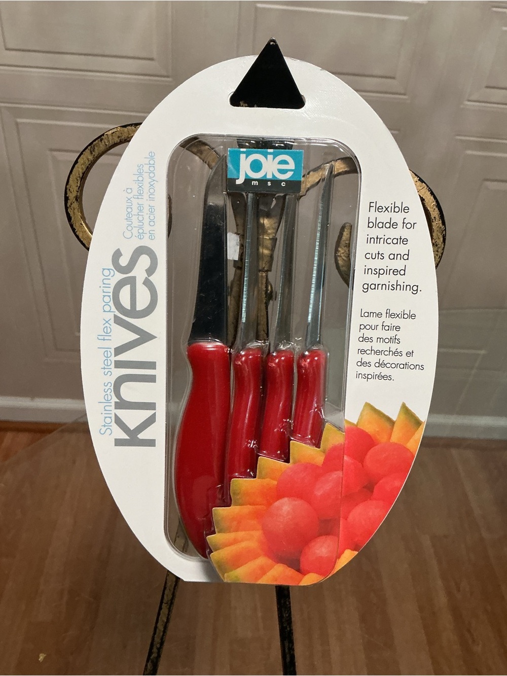 Joie 26028 Stainless Steel Flexible Paring/Garnishing Knives (Set Of 4) Red